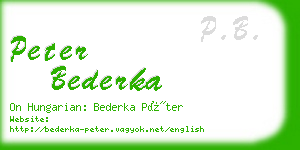 peter bederka business card